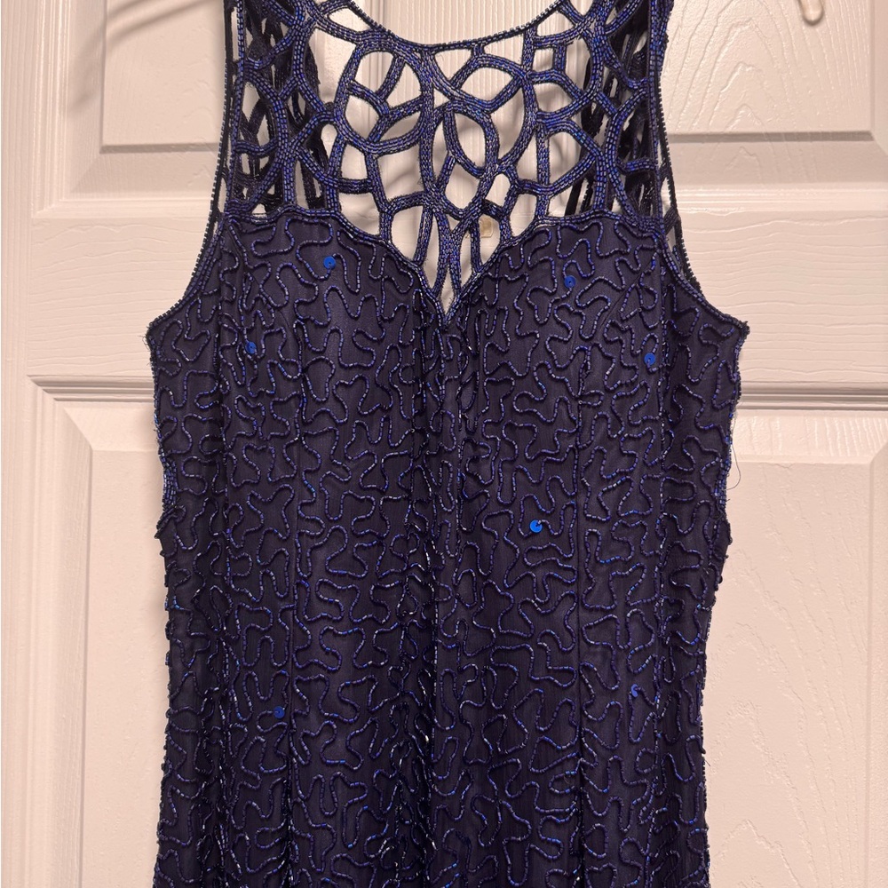 Scala Navy Blue Maxi Dress Beaded